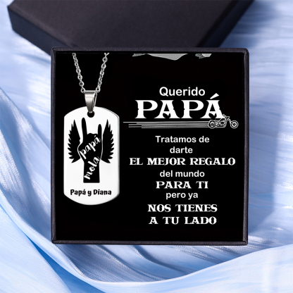 A MI PAPÁ-Collar "papá mola" de placa personalizada con texto y foto-Jessemade ES