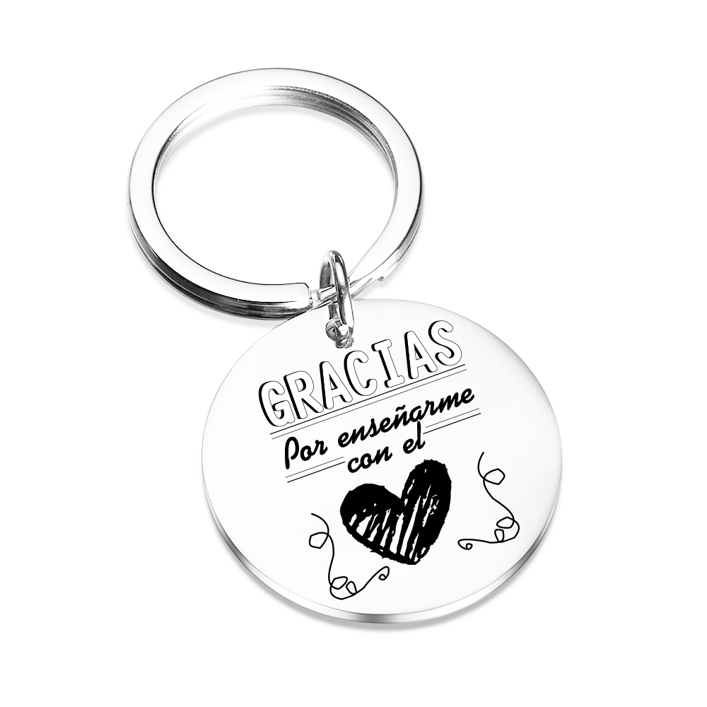 Llavero a profe gracias por enseñarme con el corazón -Jessemade ES