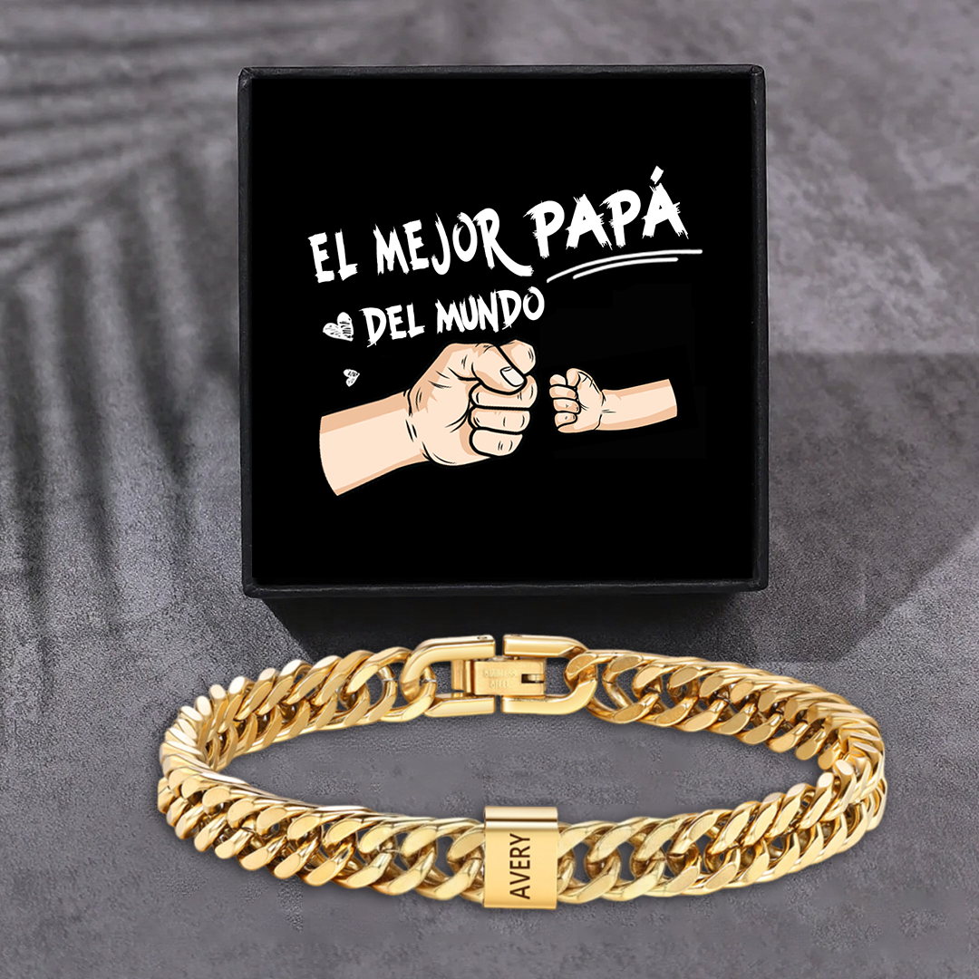 Pulsera personalizada con 2-6 nombres para hombre con grabado personalizado - regalo para padre abuelo | Jessemade