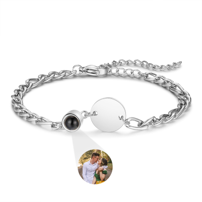 Pulsera con proyección de foto en color para mujer personalizada con 1 nombre Brazalete de proyección-Jessemade ES