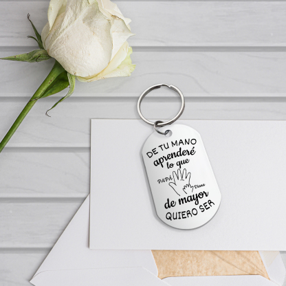 A mi papá-Llavero Personalizado DE TU MANO APRENDERÉ... 2 Nombres-Jessemade ES