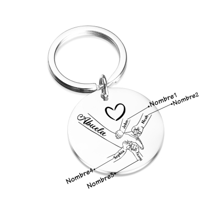 A mi abuela - Llavero 1-6 Nombres Personalizado MANOS COGIDAS-Jessemade ES