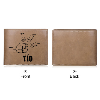 A mi tío-Cartera 2-5 nombres y foto personalizados billetera clásica puño a puño -Jessemade ES