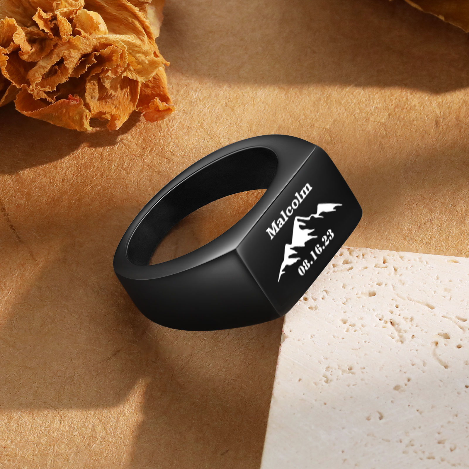 Anillo para hombre personalizado de 1 nombre-Jessemade ES