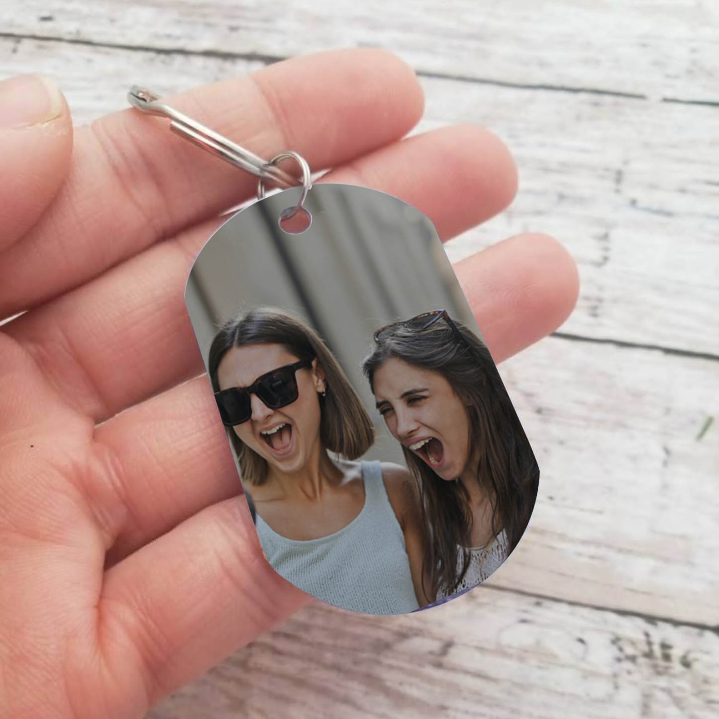 A mi amiga/hermana - Llavero con 2 nombres personalizados con foto-Jessemade ES