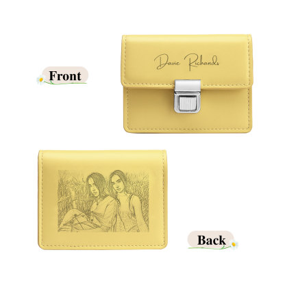 Cartera, billetera con 1 texto y 1 foto personalizados monedero clásico para mujer-Jessemade ES