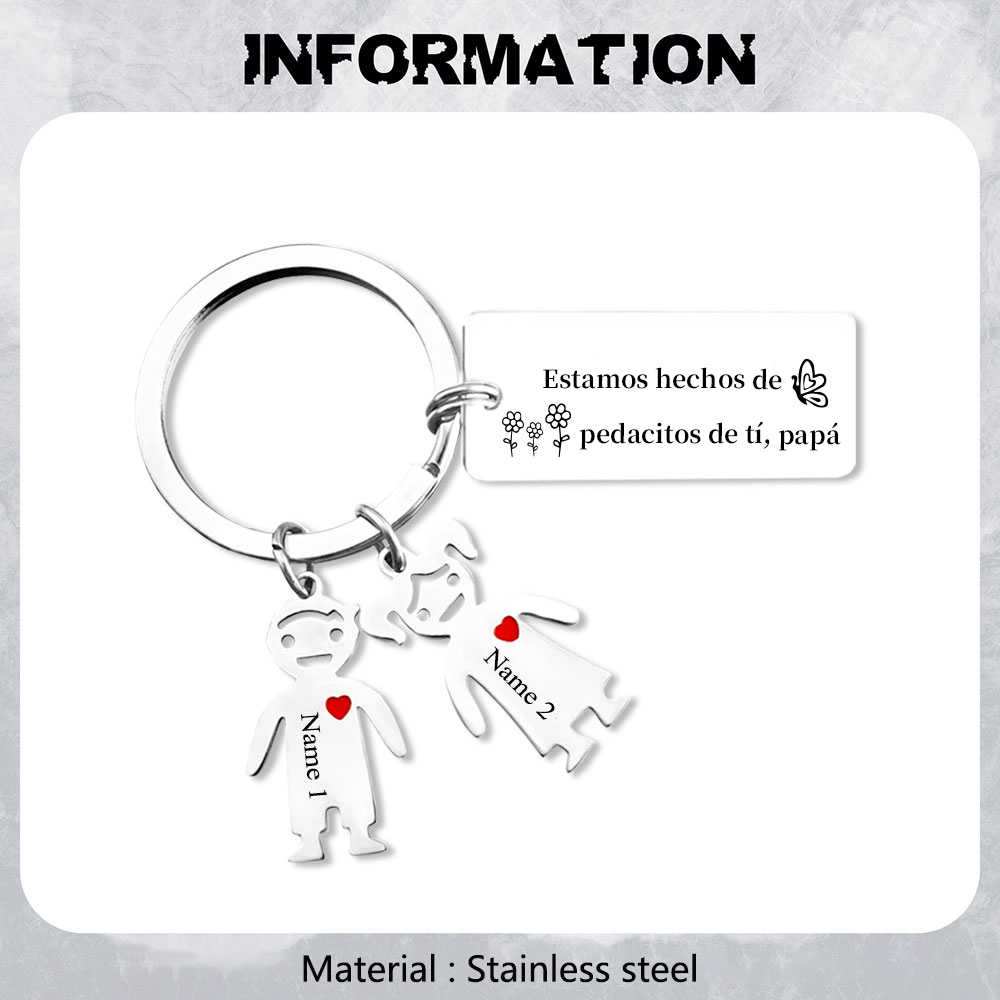 A mi papá - Llavero con 1-6 nombre personalizado en "niños"-Jessemade ES