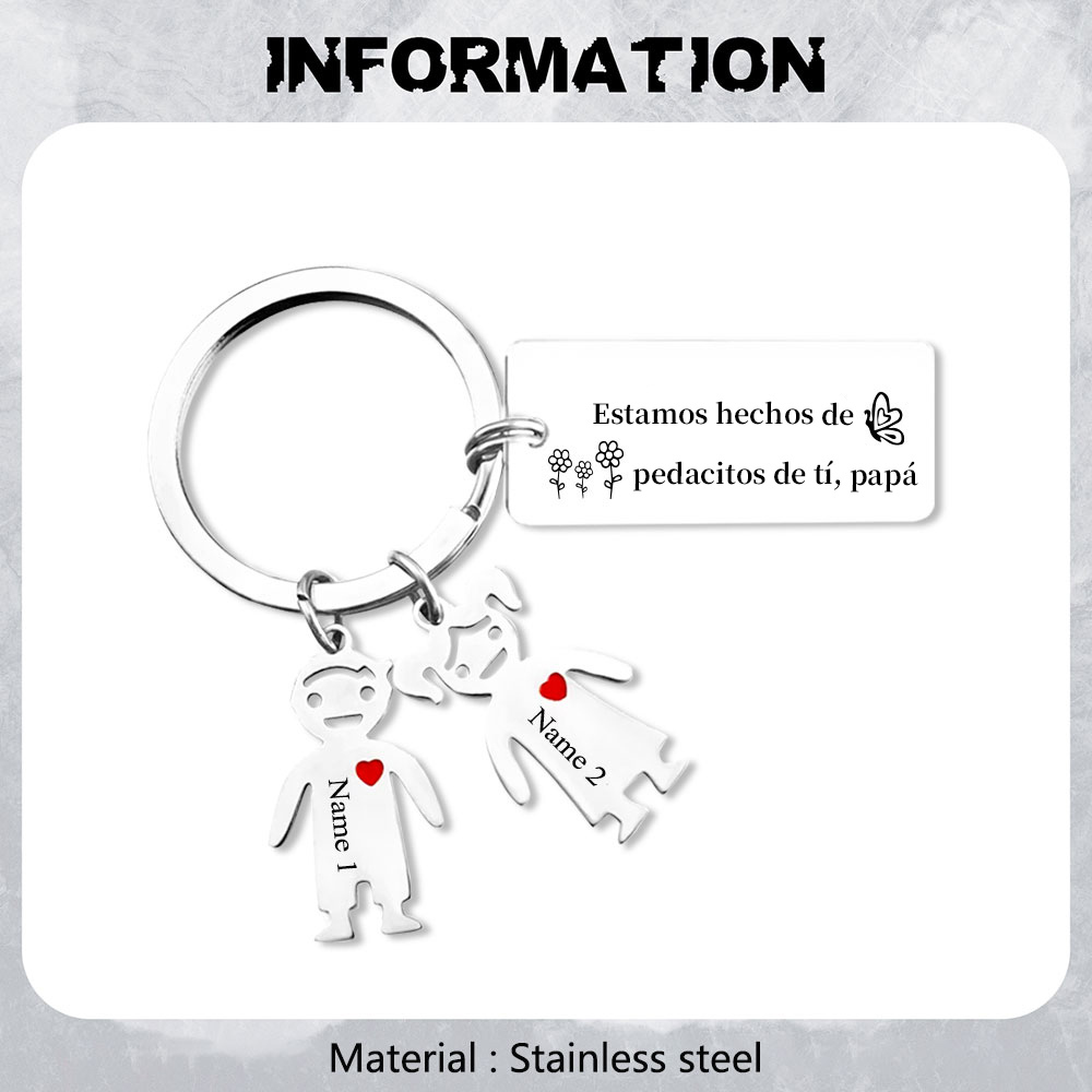 A mi papá - Llavero con 1-6 nombre personalizado en "niños"-Jessemade ES