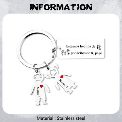 A mi papá - Llavero con 1-6 nombre personalizado en "niños"-Jessemade ES