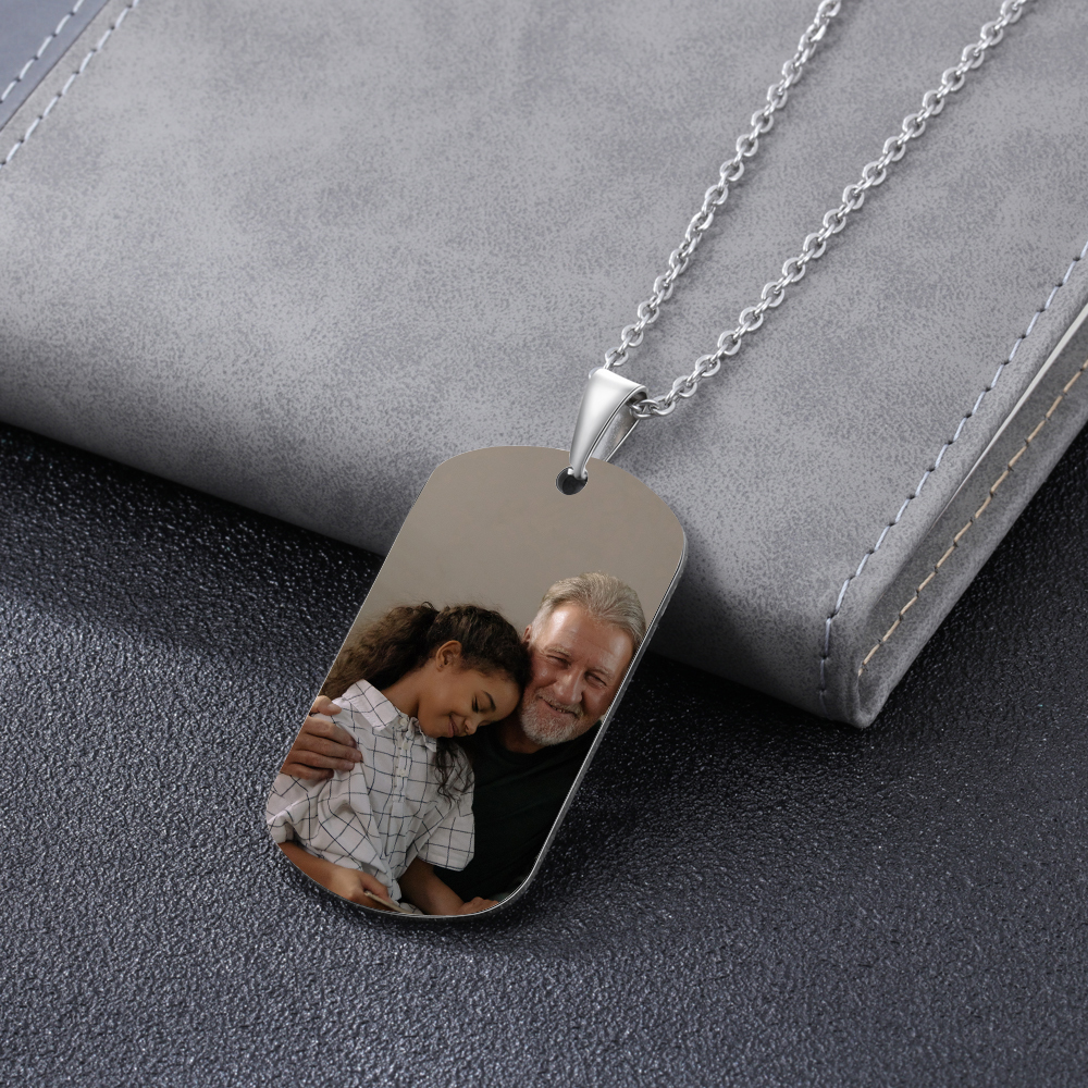A MI ABUELO-Collar abuelo y nieta de placa personalizada con foto-Jessemade ES