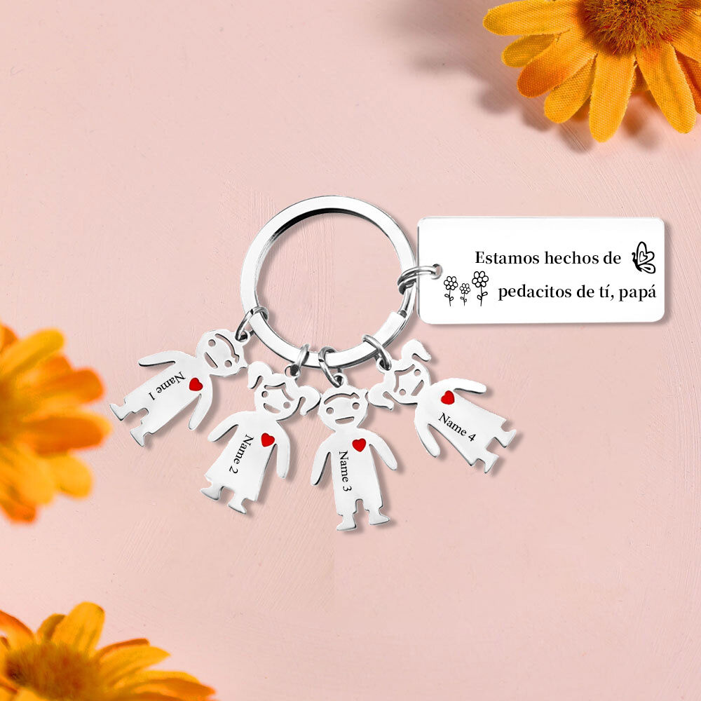 A mi papá - Llavero con 1-6 nombre personalizado en "niños"-Jessemade ES