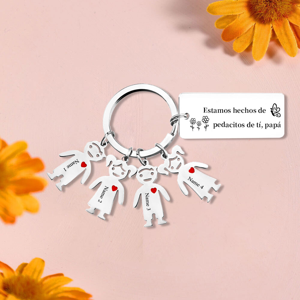 A mi papá - Llavero con 1-6 nombre personalizado en "niños"-Jessemade ES