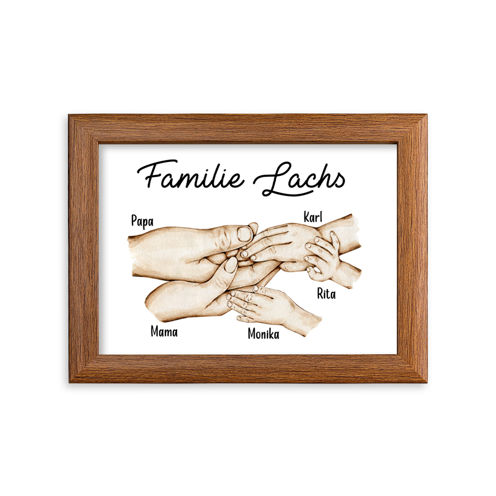A mi papá-Marco de madera mano a mano 5 nombres personalizados con texto-Jessemade ES
