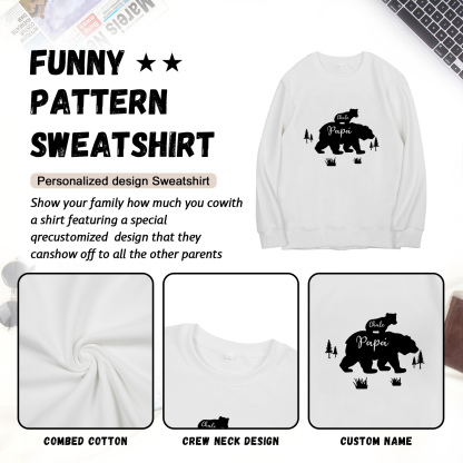 Familia-Sudadera "Oso y sus bebés" 2 nombres personalizados-Jessemade ES
