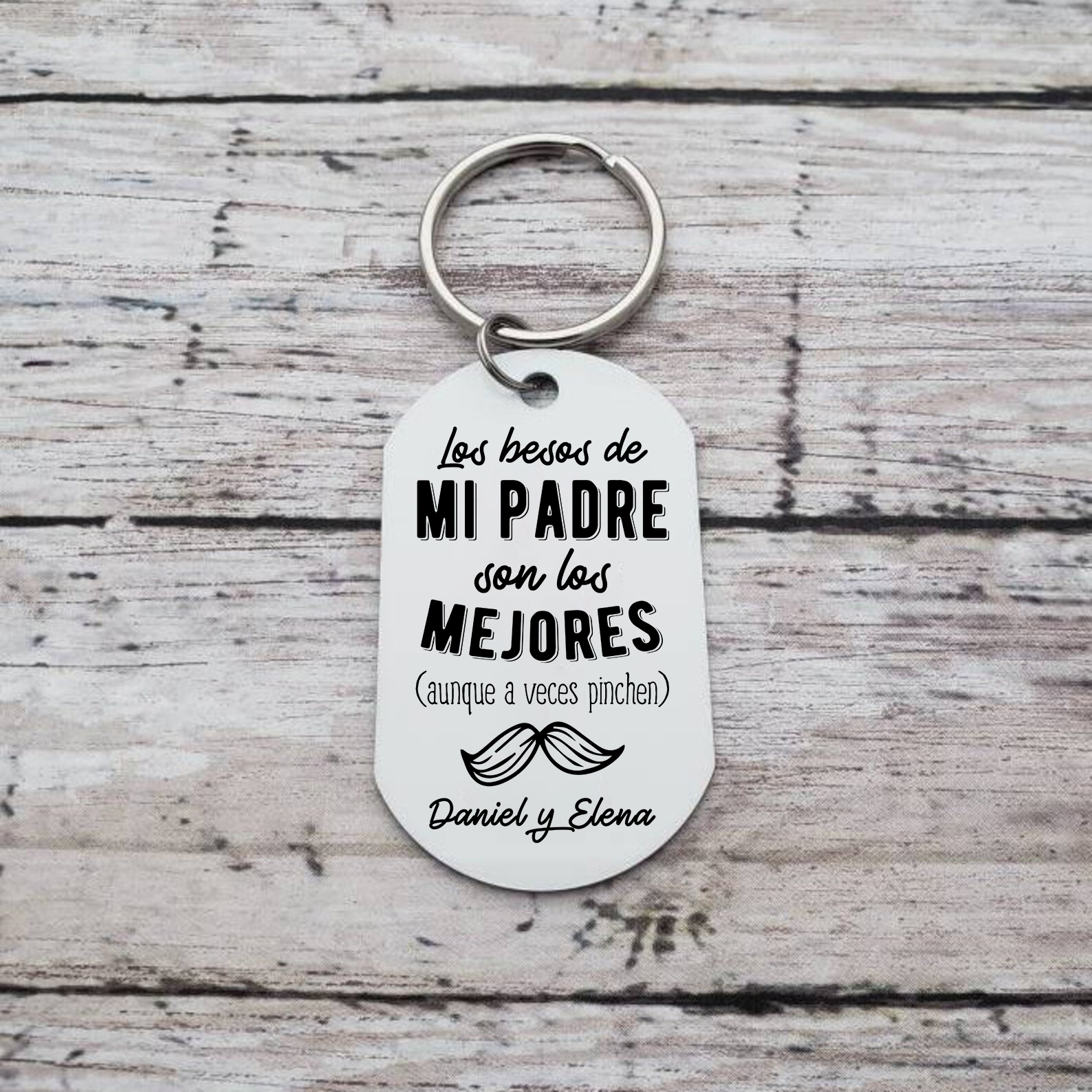 A mi papá-Llavero Personalizado LOS BESOS DE MI PADRE 1 Texto -Jessemade ES