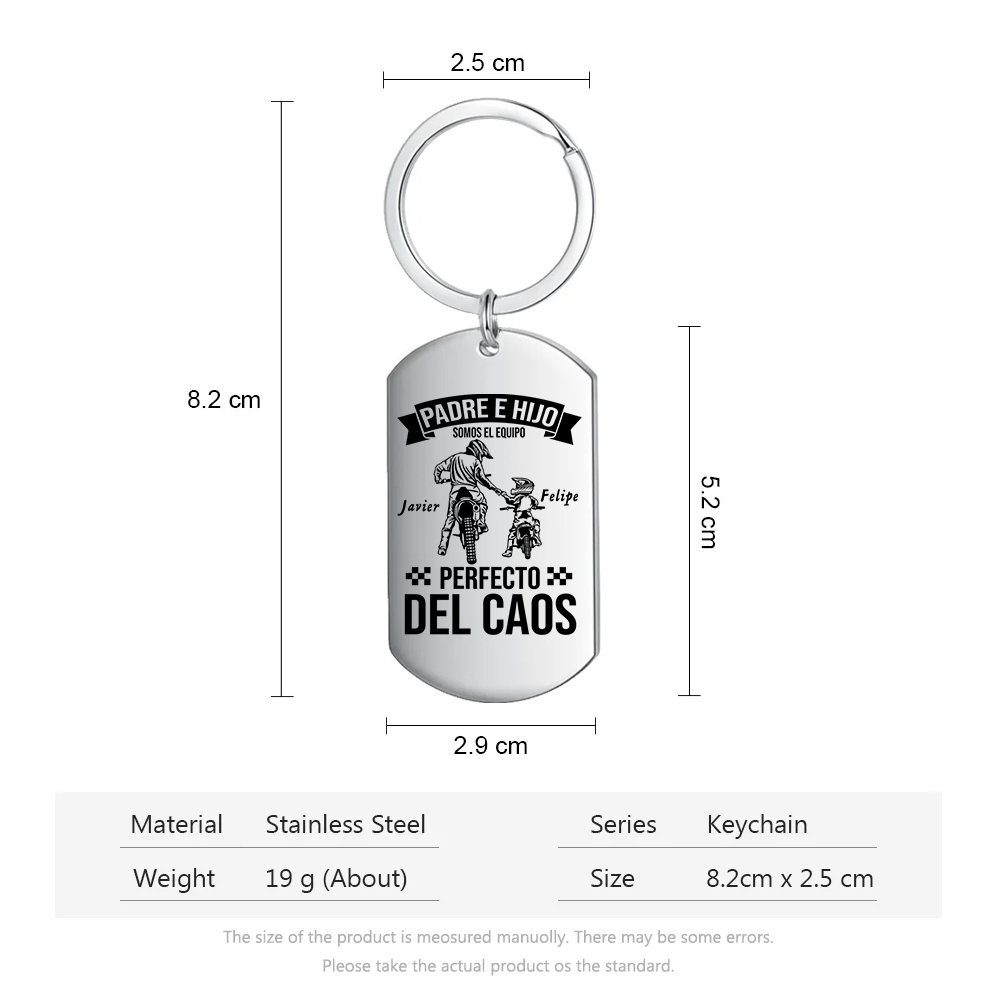 A mi papá-Llavero Personalizado PADRE E HIJO SOMOS EL EQUIPO PERFECTO 2 Nombres-Jessemade ES