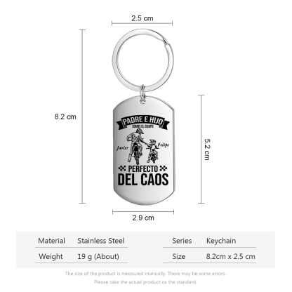 A mi papá-Llavero Personalizado PADRE E HIJO SOMOS EL EQUIPO PERFECTO 2 Nombres-Jessemade ES