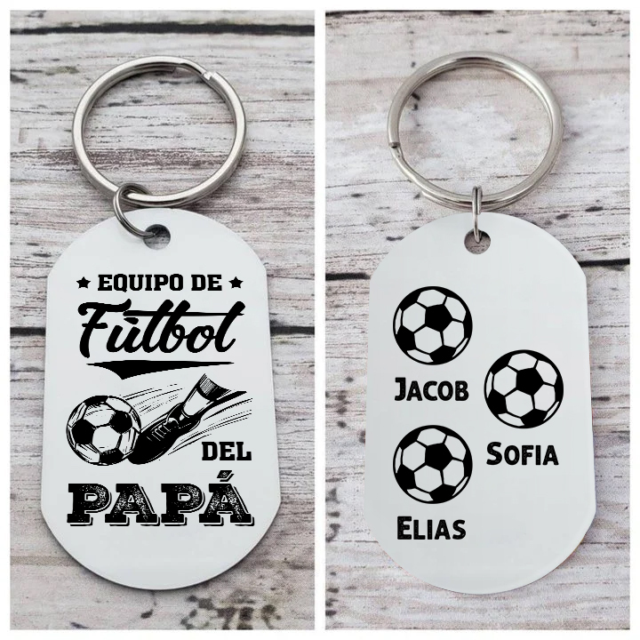 A mi papá-Llavero 1-7 Nombres Personalizados EQUIPO DE FÚTBOL DEL PAPÁ-Jessemade ES