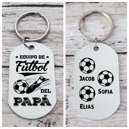 A mi papá-Llavero 1-7 Nombres Personalizados EQUIPO DE FÚTBOL DEL PAPÁ-Jessemade ES