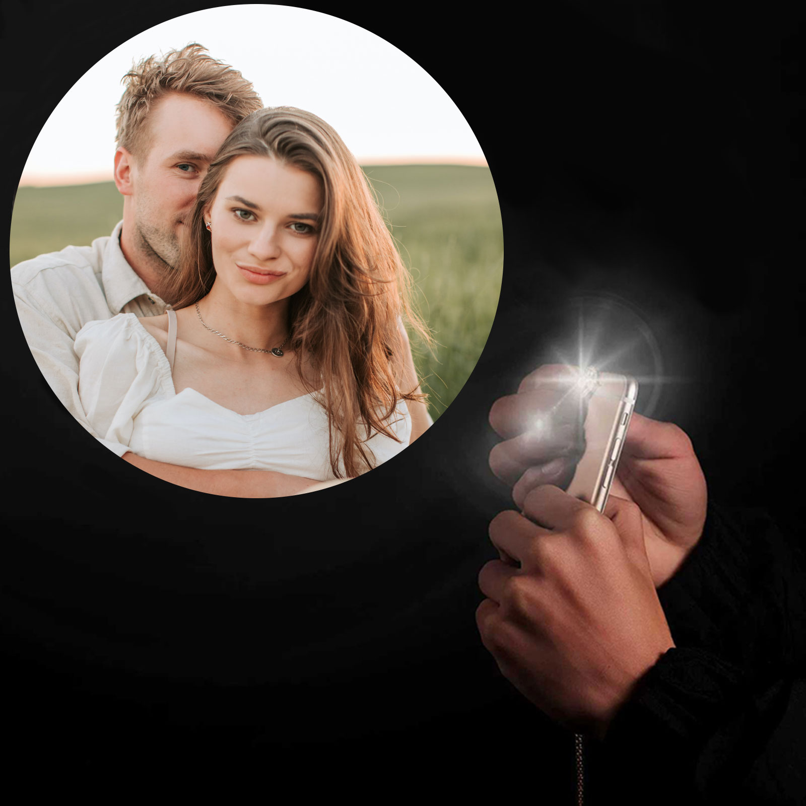 Pulsera de perlas de cristal con proyección de foto en color-Jessemade ES