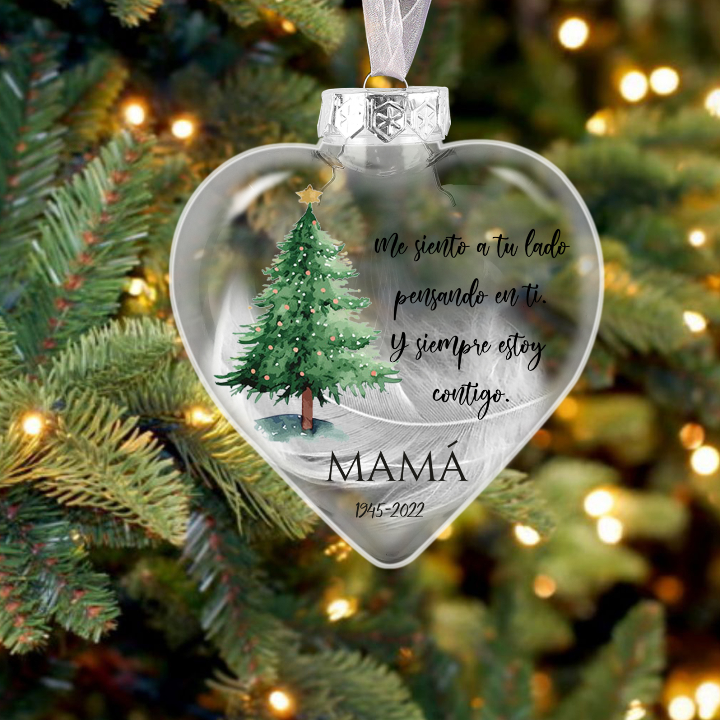 Bola navideña conmemorativa Adorno de Navidad 1 nombre y años personalizados con pluma -Jessemade ES