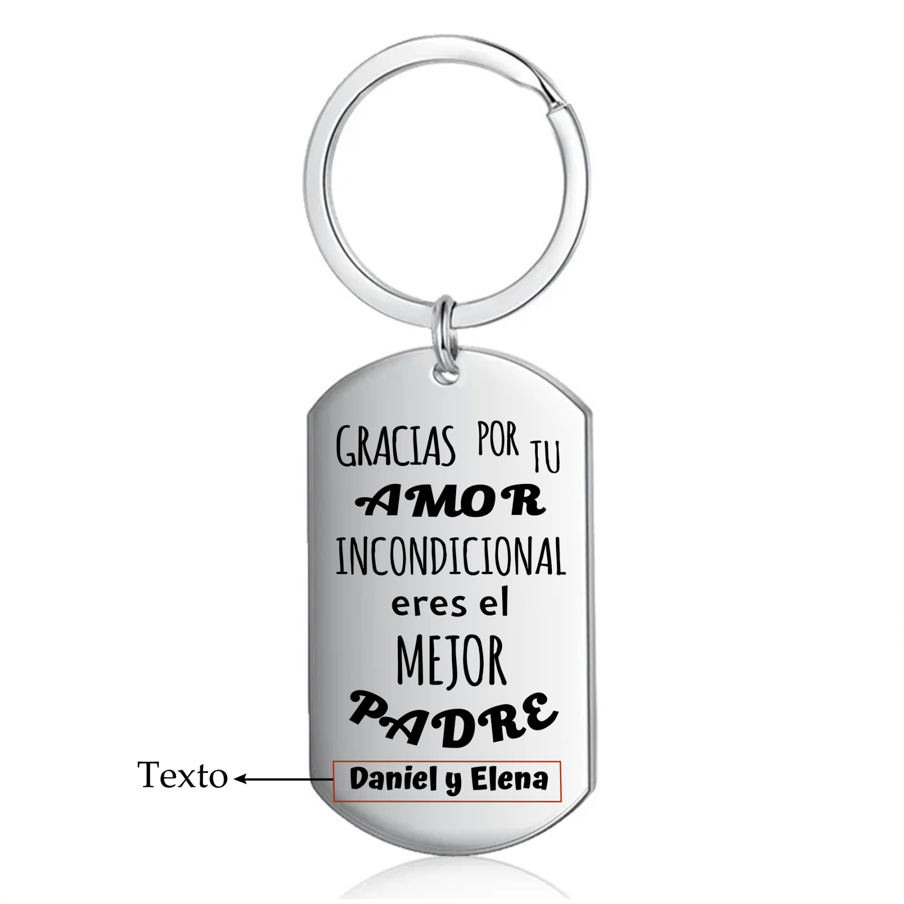 A mi papá-Llavero Personalizado EL MEJOR PADRE 1 Texto -Jessemade ES