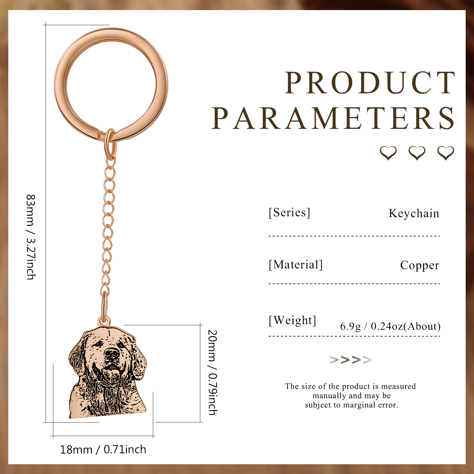 Llavero de mascota con colgante de foto personalizada-Jessemade ES