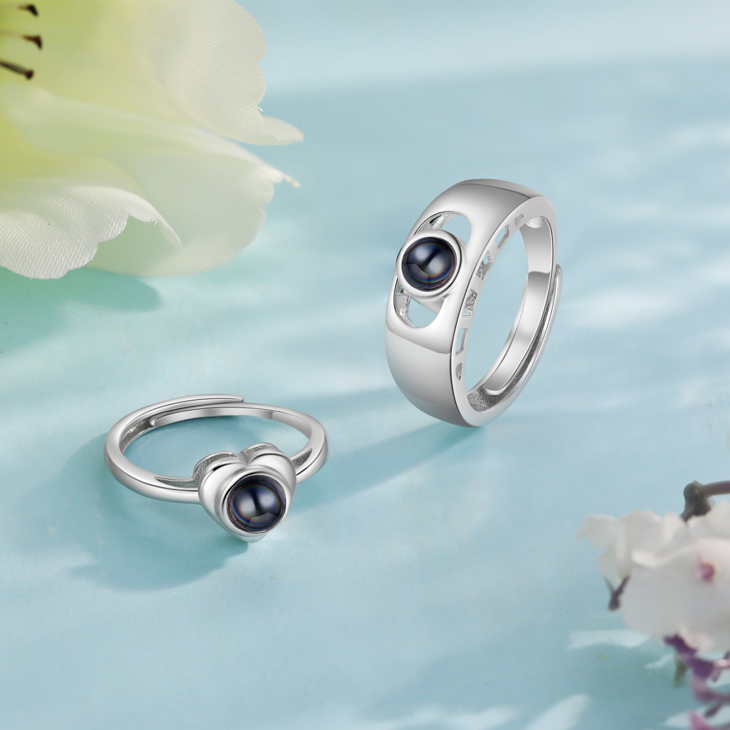 Anillo con proyección de foto anillo ajustable-Jessemade ES