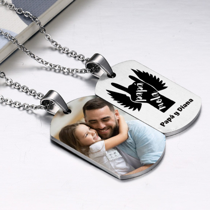 A MI PAPÁ-Collar "papá mola" de placa personalizada con texto y foto-Jessemade ES