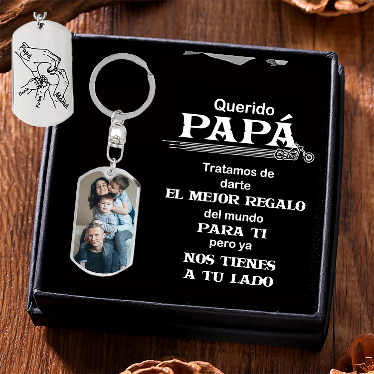 A mi papá-Llavero 3-7 Nombres Personalizados Manos Cogidas-Jessemade ES