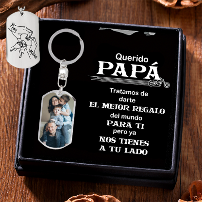 A mi papá-Llavero 3-7 Nombres Personalizados Manos Cogidas-Jessemade ES