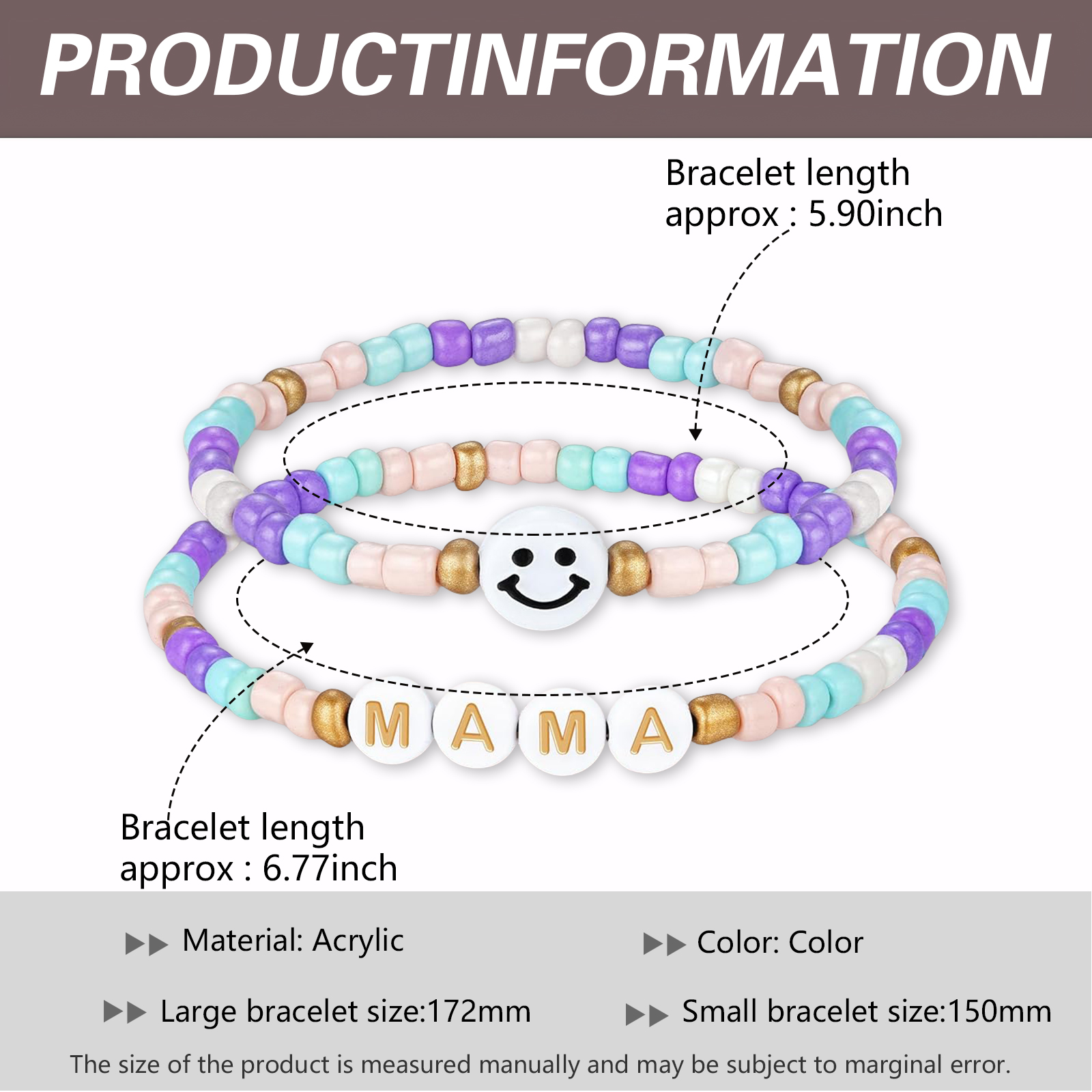 Pulsera Con Cuentas Para Madre E Hija Pulsera A Juego | Cuotas Sin