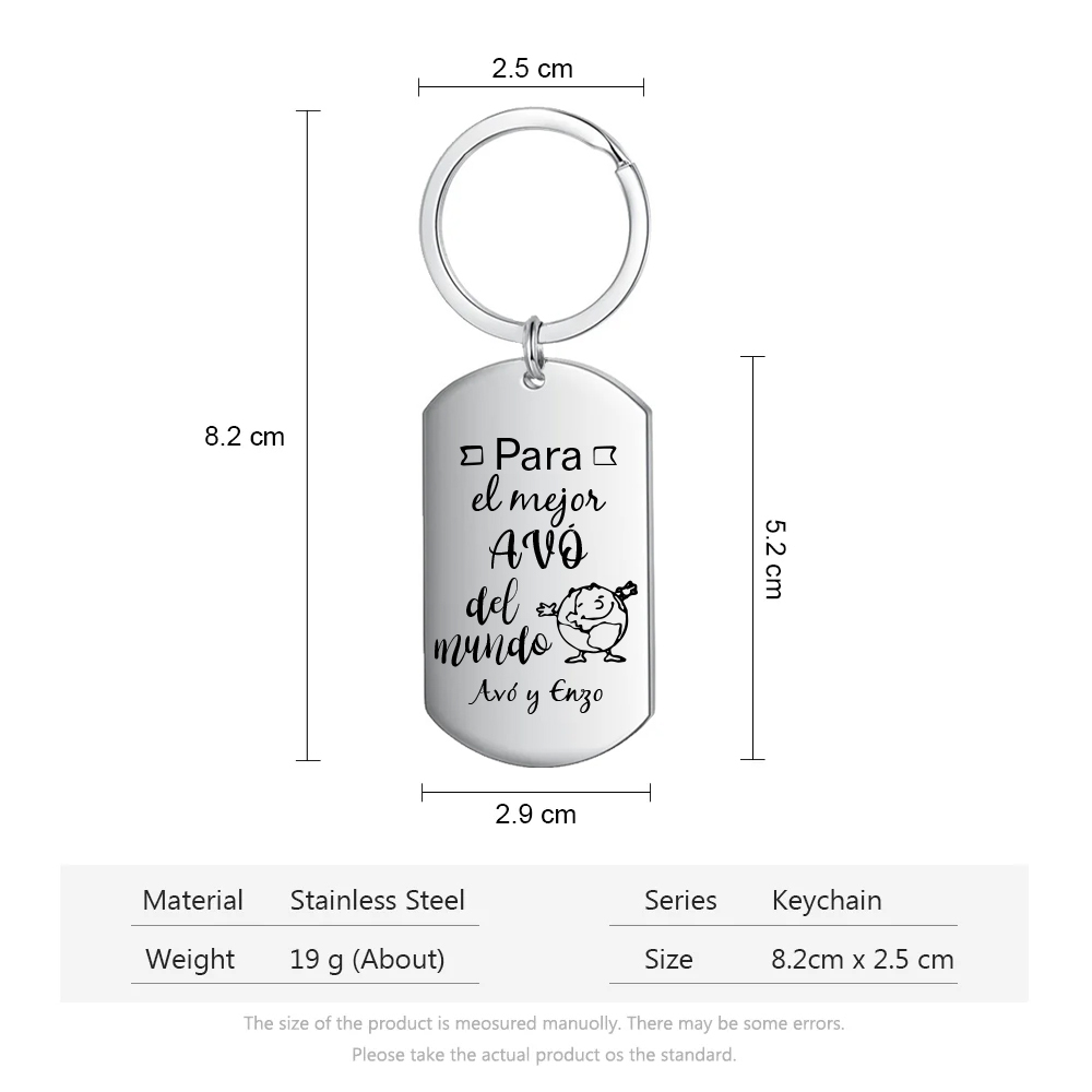 A mi abuelo-Llavero catalán EL MEJOR AVÓ DEL MUNDO personalizado con 1 texto-Jessemade ES