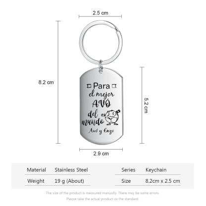 A mi abuelo-Llavero catalán EL MEJOR AVÓ DEL MUNDO personalizado con 1 texto-Jessemade ES