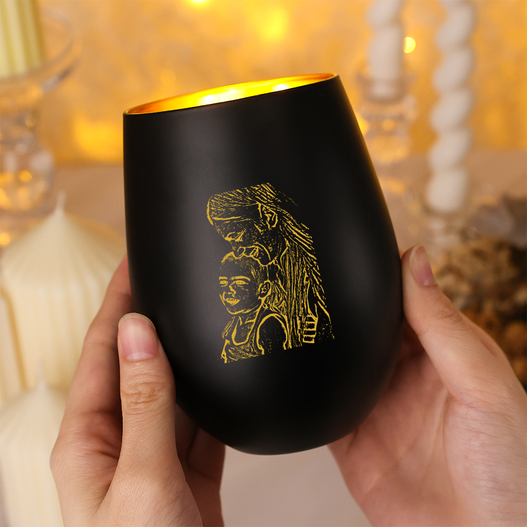 Portavelas de cristal personalizado con foto, regalo para mamá