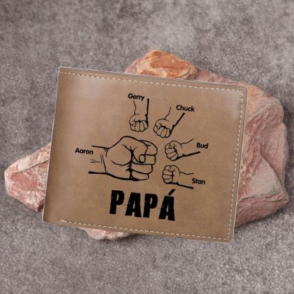 A mi papá-Cartera 2-5 nombres y foto personalizados billetera clásica puño a puño -Jessemade ES
