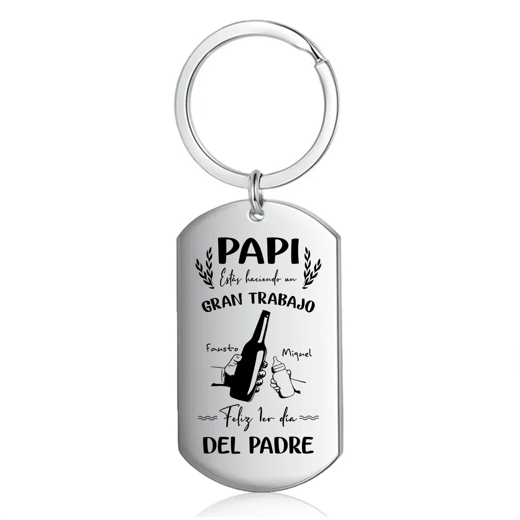 A mi papá-Llavero Personalizado El 1er Día del PADRE 2 Nombres-Jessemade ES