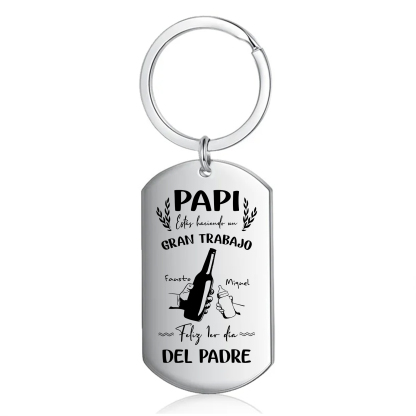 A mi papá-Llavero Personalizado El 1er Día del PADRE 2 Nombres-Jessemade ES