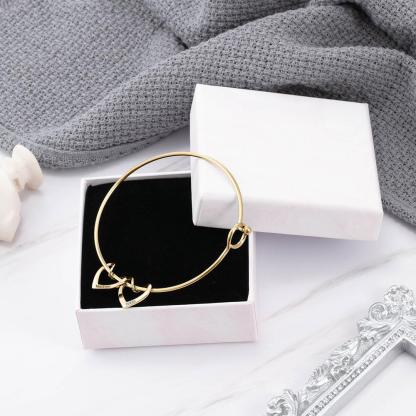 Pulsera con 2 nombres personalizados en 2 dijes de corazón-Jessemade ES