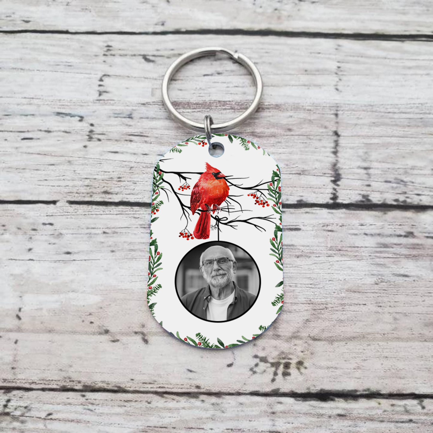 Llavero conmemorativo a un ser querido personalizado con foto, nombre y años-Jessemade ES