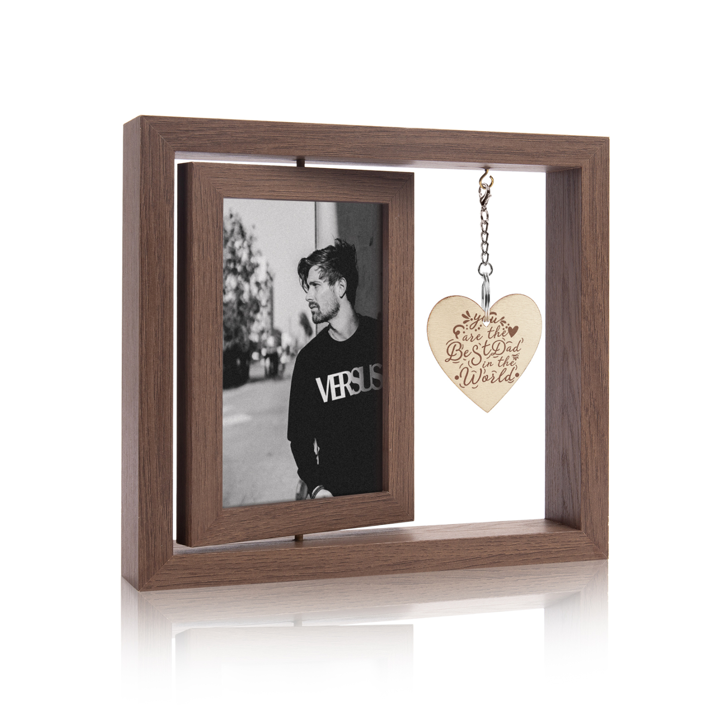 Adorno marco de madera 2 fotos y 1 texto personalizados-Jessemade ES