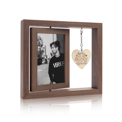 Adorno marco de madera 2 fotos y 1 texto personalizados-Jessemade ES