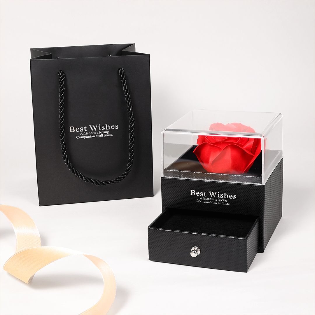 Caja de regalo caja de joya con rosa eterna