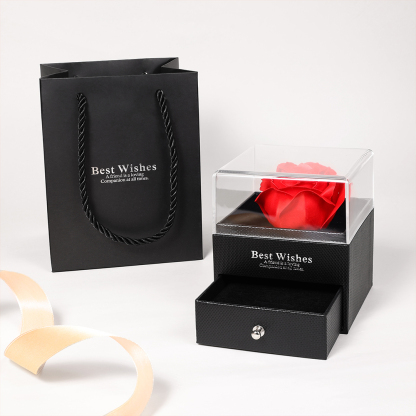 Caja de regalo caja de joya con rosa eterna