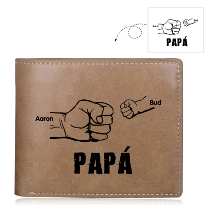 A mi papá-Cartera 2-5 nombres y foto personalizados billetera clásica puño a puño -Jessemade ES