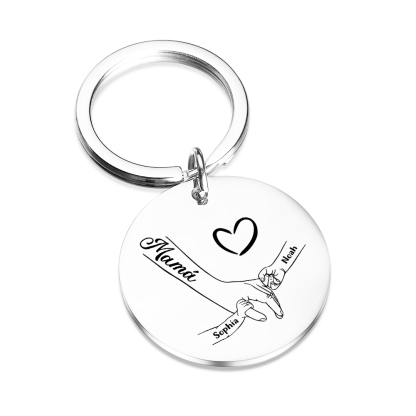 A mi mamá-Llavero 1-6 Nombres Personalizados MANOS COGIDAS-Jessemade ES