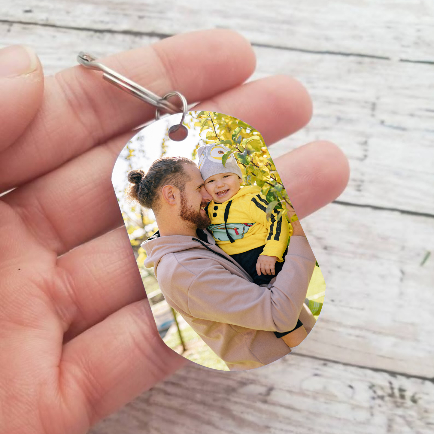 A mi papá-Llavero Personalizado El 1er Día del PADRE 1 Foto y 1 Texto-Jessemade ES