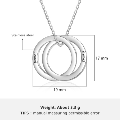 Collar de aros rusos personalizado con 2 nombres-Jessemade ES