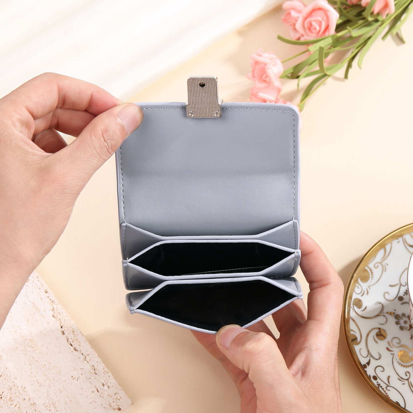 Cartera, billetera con 1 texto y 1 foto personalizados monedero clásico para mujer-Jessemade ES