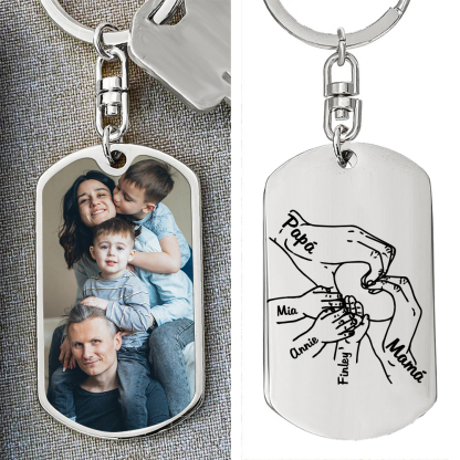 A mi papá-Llavero 3-7 Nombres Personalizados Manos Cogidas-Jessemade ES